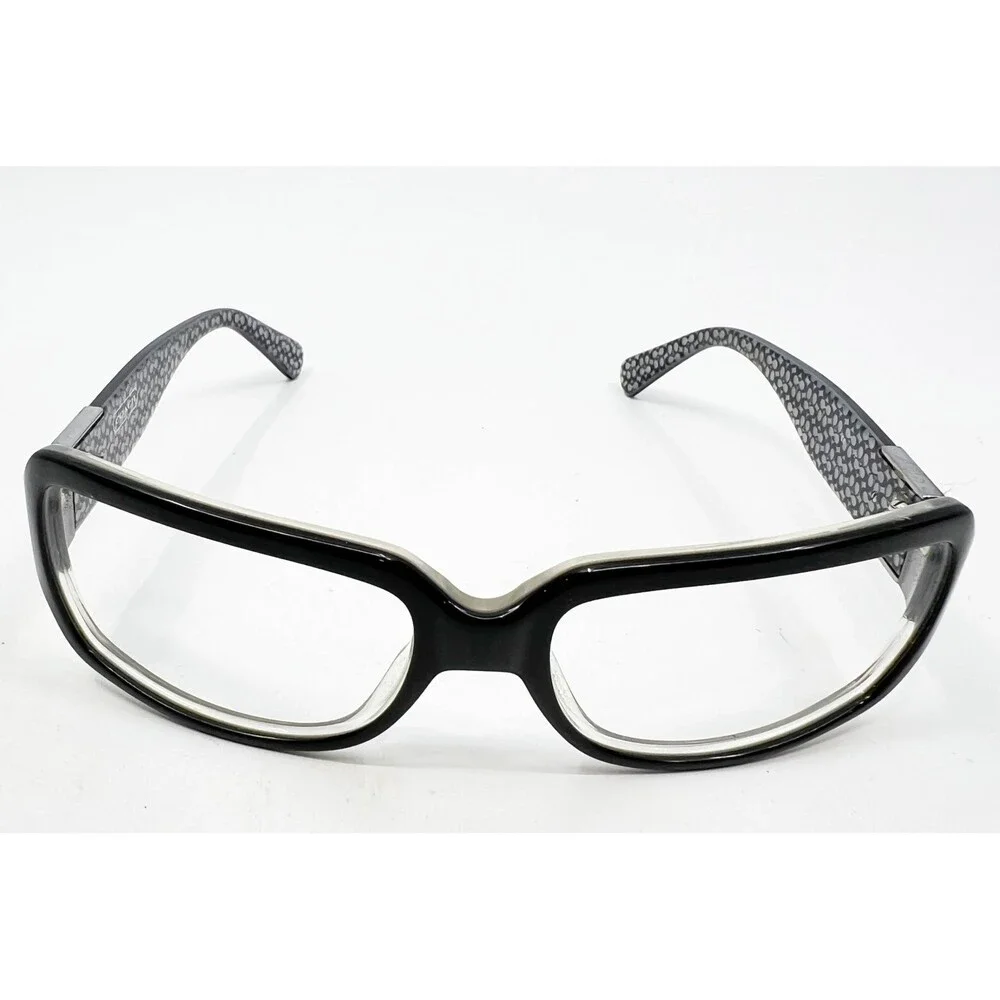 Coach Eyeglasses Womens Black Signature Pattern Rectangle Frames 51-16-135